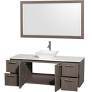 Wyndham Collection Amare 60" Wall-Mounted Single Bathroom Vanity Set with Vessel Sink - Gray Oak WC-R4100-60-GROAK-SGL 4