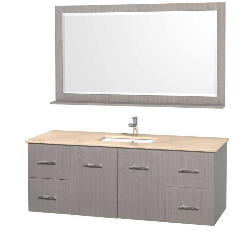Wyndham Collection Centra 60" Single Bathroom Vanity for Undermount Sinks - Gray Oak WC-WHE009-60-SGL-VAN-GRO- 4