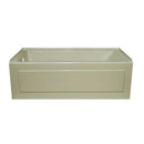 Lyons Industries Linear 5 ft. Left Drain Heated Soaking Tub in Biscuit