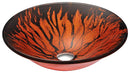 Anzzi Ore Series Deco-Glass Vessel Sink in Lustrous Red and Black LS-AZ8109
