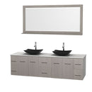 Wyndham Collection Centra 80" Double Bathroom Vanity Set for Vessel Sinks - Gray Oak WC-WHE009-80-DBL-VAN-GRO