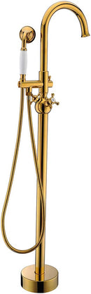 Anzzi Bridal 3-Handle Claw Foot Tub Faucet with Hand Shower in Gold FS-AZ0061RG 19