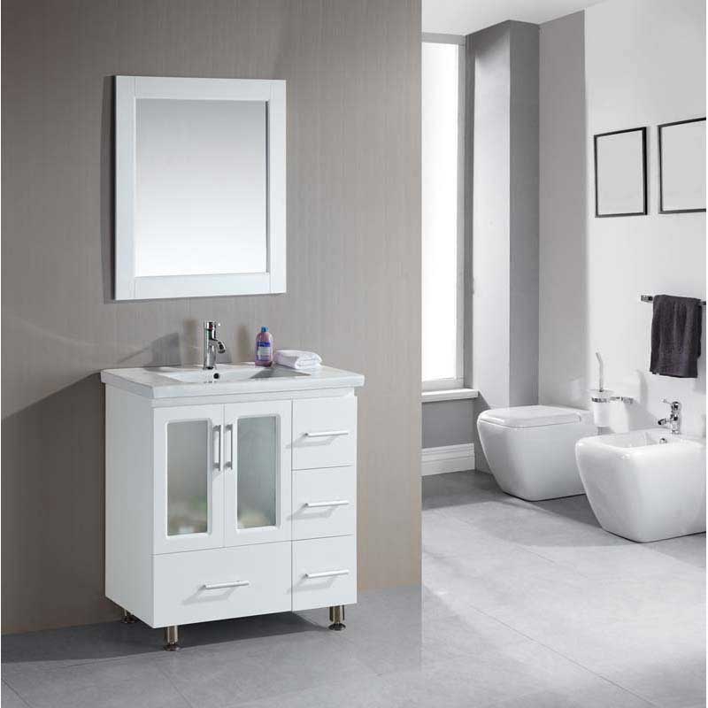Design Element Stanton 32" Single Sink Vanity Set with Drop-in Sink in White 2