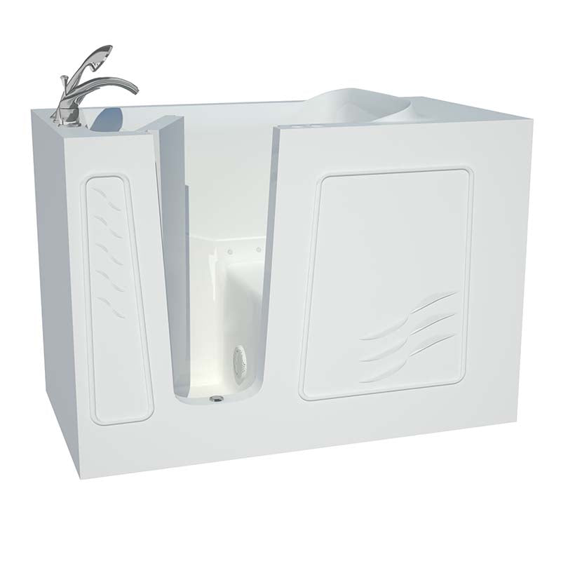 Venzi Artisan Series 30x53 White Air Jetted Walk-In Tub Left By Meditub