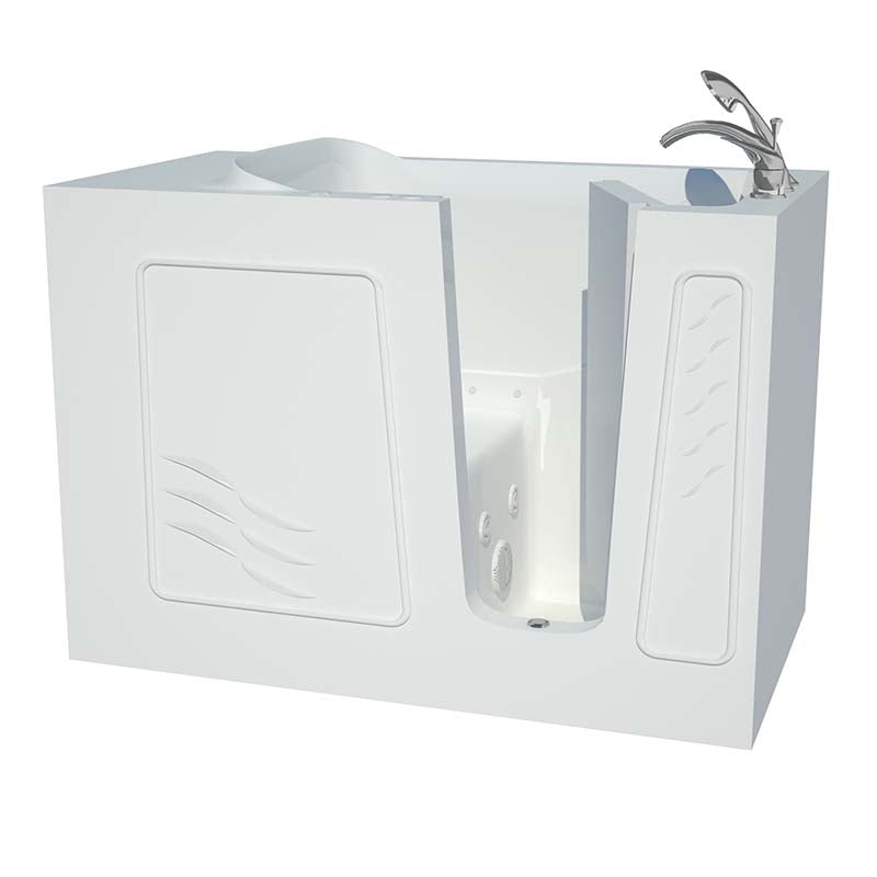 Venzi Artisan Series 30x53 White Dual Whirlpool & Air Walk-In Tub Right By Meditub