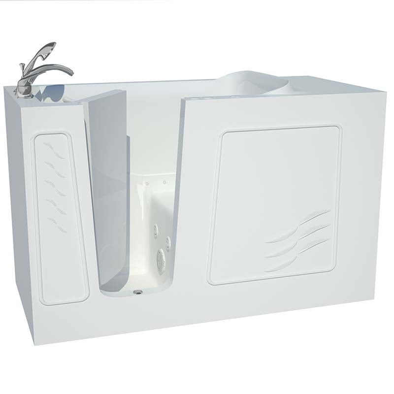 Venzi Artisan Series 30x60 White Dual Whirlpool & Air Walk-In Tub Left By Meditub