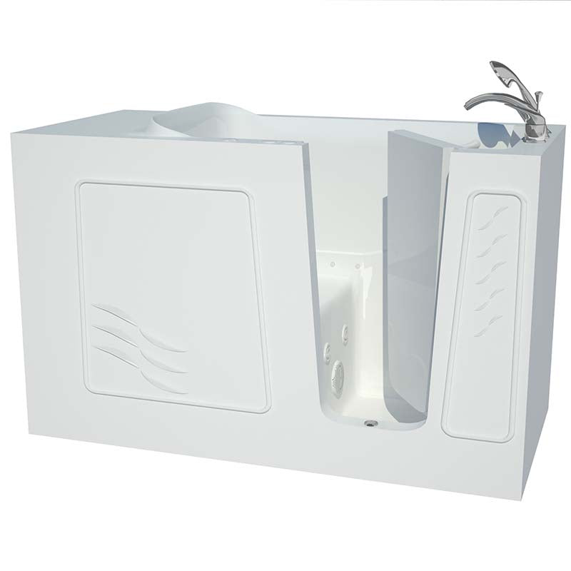 Venzi Artisan Series 30x60 White Dual Whirlpool & Air Walk-In Tub Right By Meditub