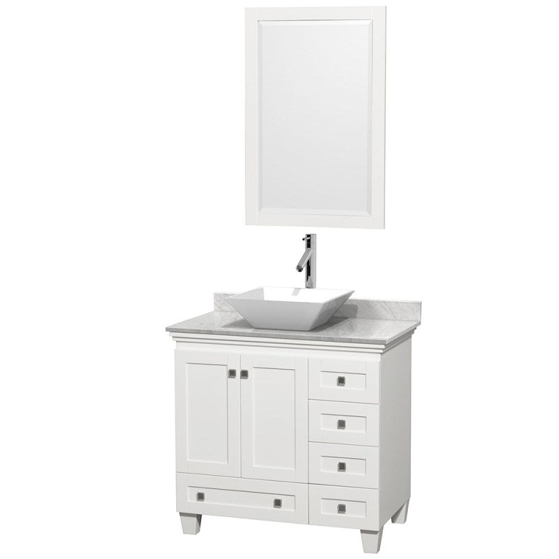 Wyndham Collection Acclaim 36" Single Bathroom Vanity for Vessel Sink - White WC-CG8000-36-SGL-VAN-WHT