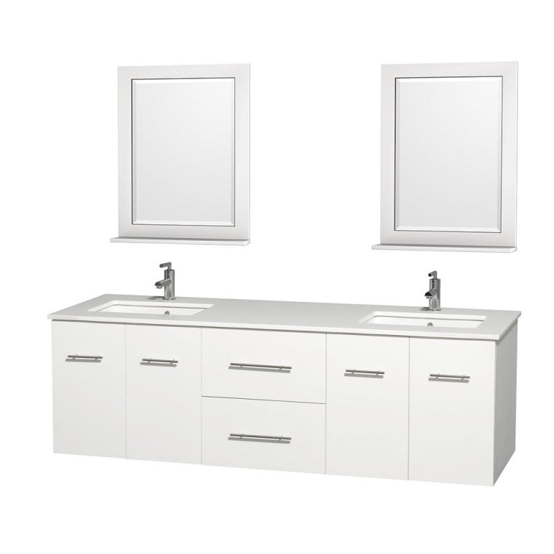 Wyndham Collection Centra 72" Double Bathroom Vanity for Undermount Sinks - Matte White WC-WHE009-72-DBL-VAN-WHT- 4