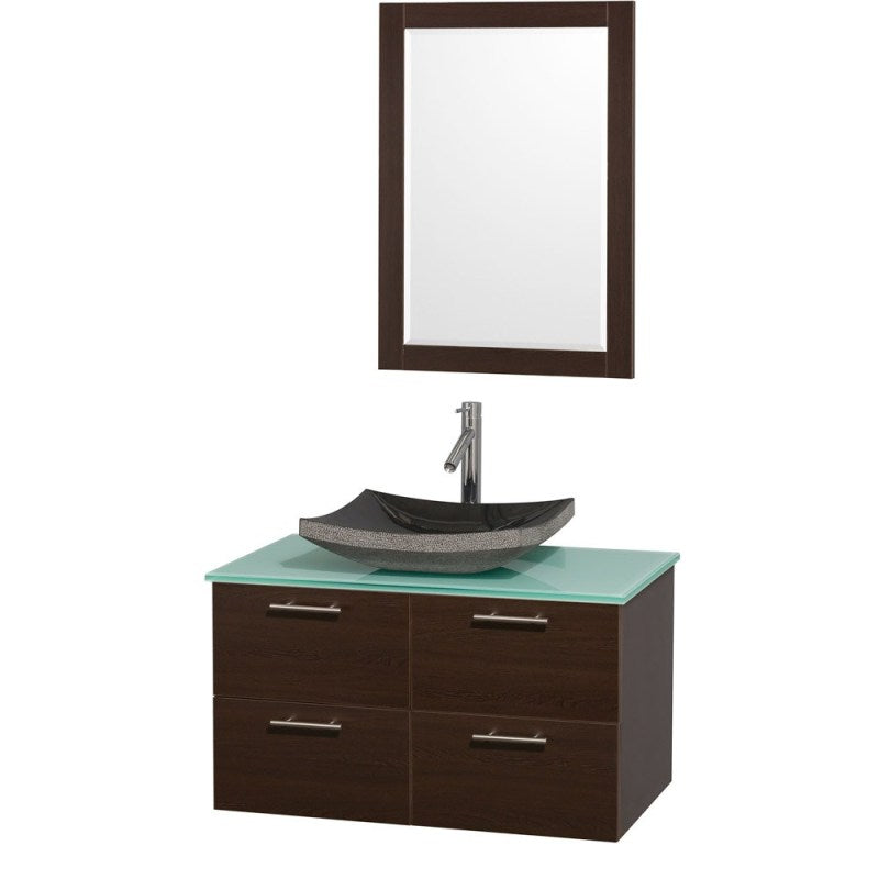 Wyndham Collection Amare 36" Wall-Mounted Bathroom Vanity Set with Vessel Sink - Espresso WC-R4100-36-ESP 3