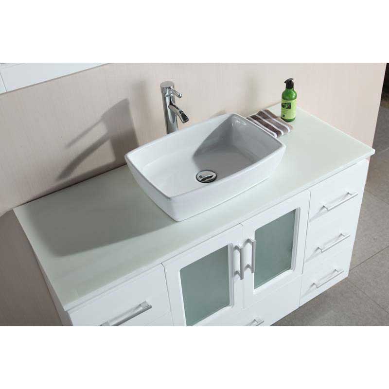 Design Element Stanton 48" Single Sink Vanity Set with Vessel Sink in White 3