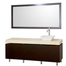 Wyndham Collection Malibu 72" Single Bathroom Vanity Set - Espresso Finish with Ivory Marble Counter WC-CG3000-72-ESP-IVO-SINGLE 4