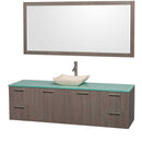 Wyndham Collection Amare 72" Wall-Mounted Single Bathroom Vanity Set with Vessel Sink - Gray Oak WC-R4100-72-GROAK-SGL 5