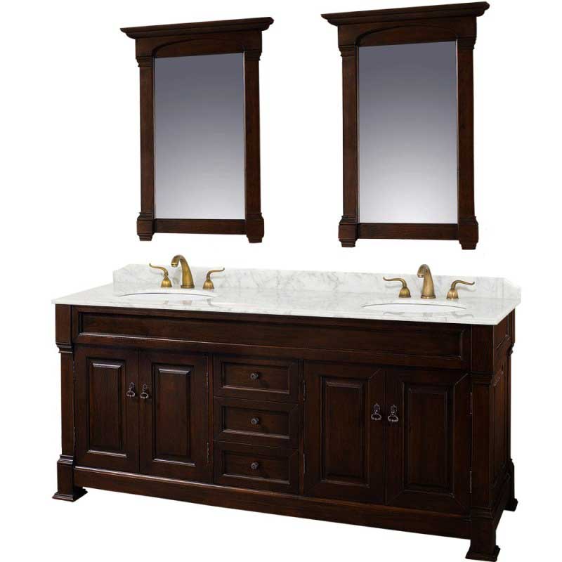 Wyndham Collection Andover 72" Traditional Bathroom Double Vanity Set - Dark Cherry WC-TD72-DKCH 2