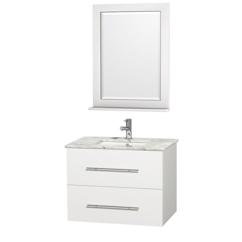 Wyndham Collection Centra 30" Single Bathroom Vanity for Undermount Sinks - Matte White WC-WHE009-30-SGL-VAN-WHT-