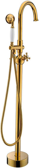 Anzzi Bridal 3-Handle Claw Foot Tub Faucet with Hand Shower in Gold FS-AZ0061RG 14