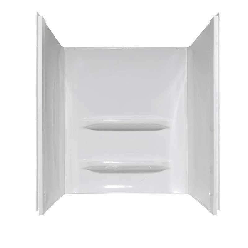 Lyons Industries Elite 34 in. x 48 in. x 53 in. 3-Piece Direct-to-Stud Shower Wall Kit in White