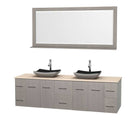 Wyndham Collection Centra 80" Double Bathroom Vanity Set for Vessel Sinks - Gray Oak WC-WHE009-80-DBL-VAN-GRO 7