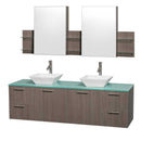 Wyndham Collection Amare 72" Wall-Mounted Double Bathroom Vanity Set with Vessel Sinks - Gray Oak WC-R4100-72-GROAK-DBL 2