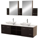 Wyndham Collection Avara 72" Wall-Mounted Double Bathroom Vanity Set - Espresso WC-WHE007-SH-72-ESP 2