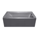 Lyons Industries Linear 5 ft. Right Drain Bathtub in Silver Metallic