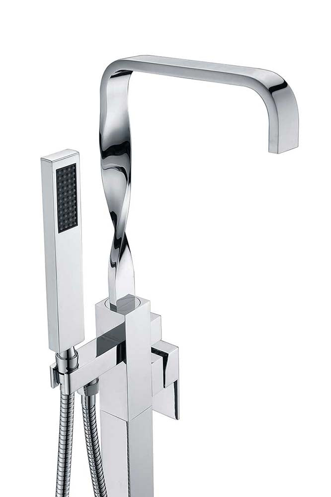 Anzzi Yosemite 2-Handle Claw Foot Tub Faucet with Hand Shower in Polished Chrome FS-AZ0050CH 10