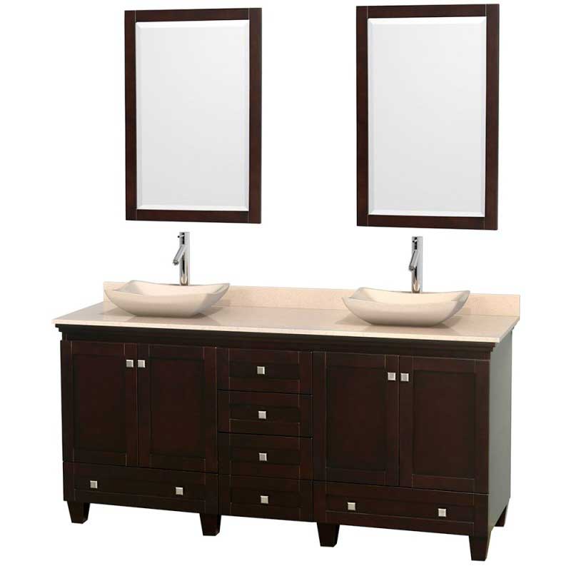 Wyndham Collection Acclaim 72" Double Bathroom Vanity for Vessel Sinks - Espresso WC-CG8000-72-DBL-VAN-ESP 2