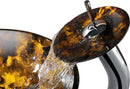 Anzzi Timbre Series Deco-Glass Vessel Sink in Kindled Amber with Matching Chrome Waterfall Faucet 11