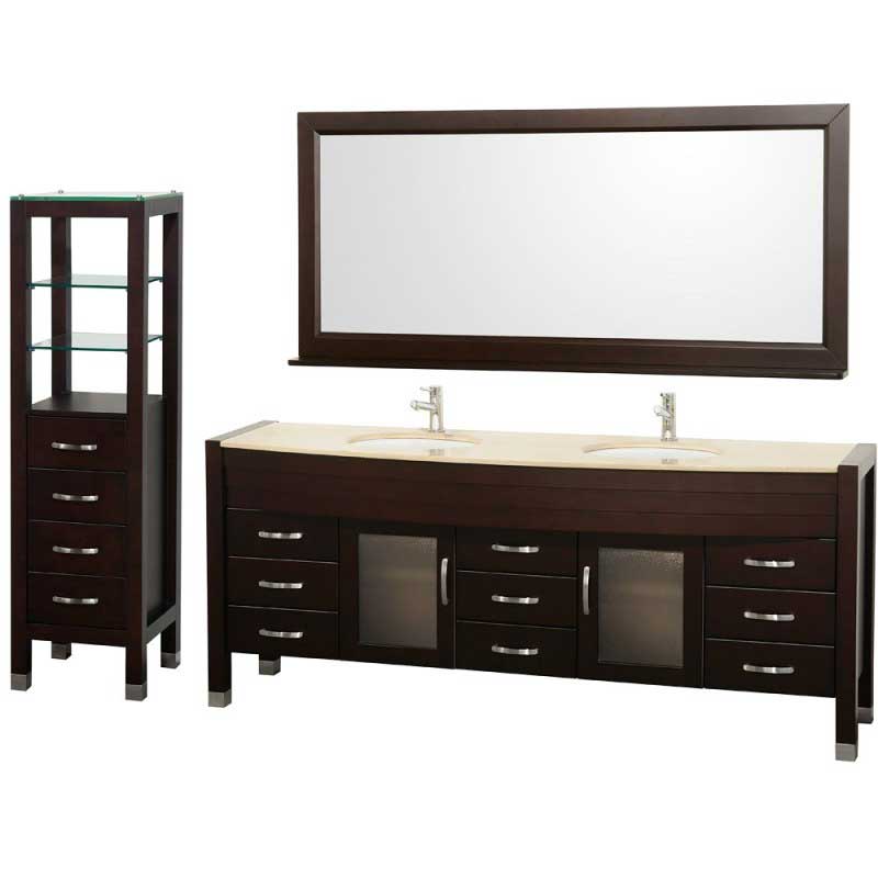 Wyndham Collection Daytona 78" Double Bathroom Vanity Set & Side Cabinet - Espresso WC-A-W2200-78-ESP-SET 2