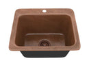 Anzzi Galley Drop-in Handmade Copper 18 in. 1-Hole Single Bowl Kitchen Sink in Hammered Antique Copper K-AZ266