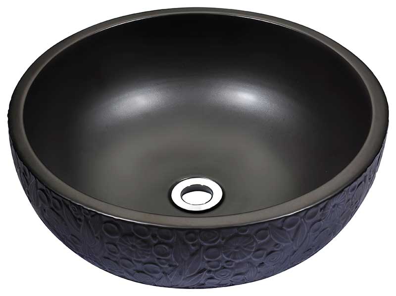 Anzzi Tara Series Ceramic Vessel Sink in Black LS-AZ8195