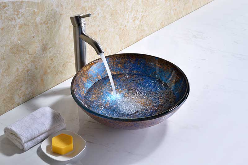 Anzzi Tara Series Deco-Glass Vessel Sink in Sapphire Burst LS-AZ8190 3