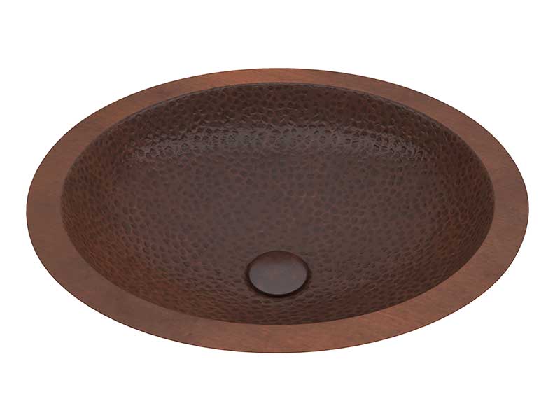 Anzzi Roma 19 in. Drop-in Oval Bathroom Sink in Hammered Antique Copper LS-AZ330