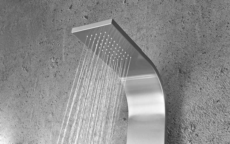 Anzzi Pier 48 in. Full Body Shower Panel with Heavy Rain Shower and Spray Wand in Brushed Steel SP-AZ076 12