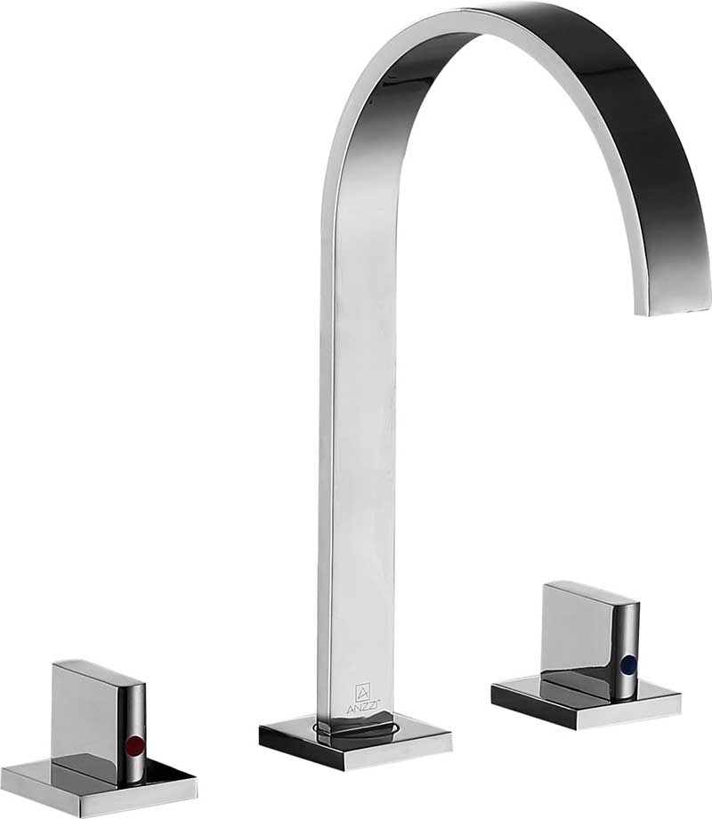Anzzi Sabre 8 in. Widespread 2-Handle High-Arc Bathroom Faucet in Polished Chrome L-AZ183CH