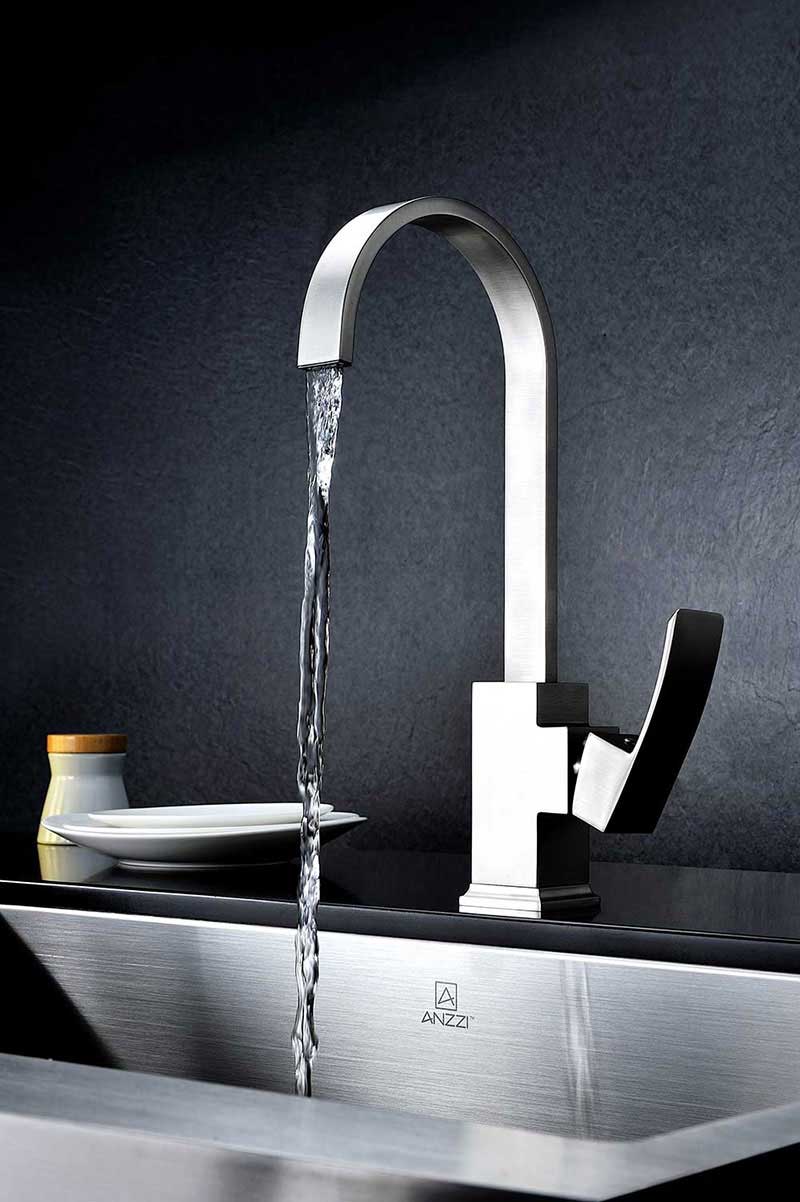 Anzzi Opus Series Single Handle Kitchen Faucet in Brushed Nickel 5