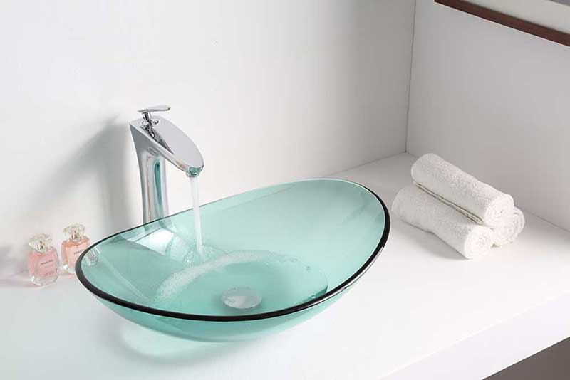 Anzzi Major Series Deco-Glass Vessel Sink in Lustrous Green Finish 3