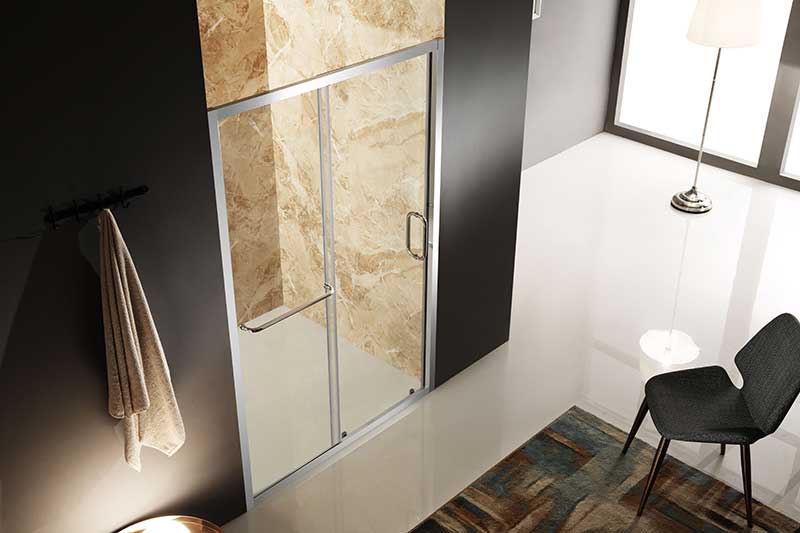 Anzzi Regent 48 in. x 72 in. Framed Sliding Shower Door in Polished Chrome with Handle SD-AZ02BCH-L 4