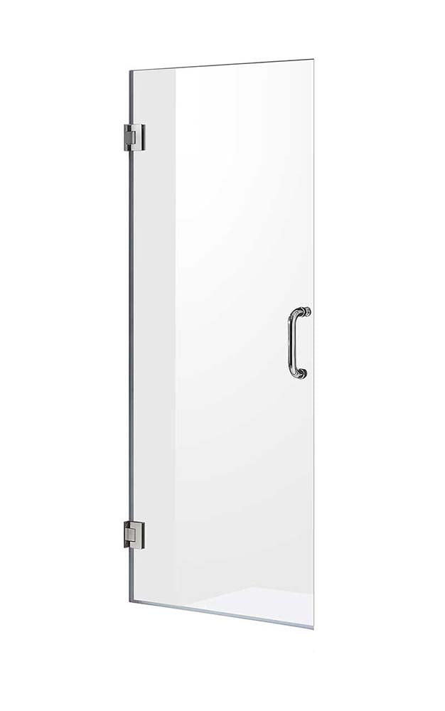 Anzzi Passion Series 24 in. by 72 in. Frameless Hinged Shower Door in Chrome with Handle SD-AZ8075-01CH 5