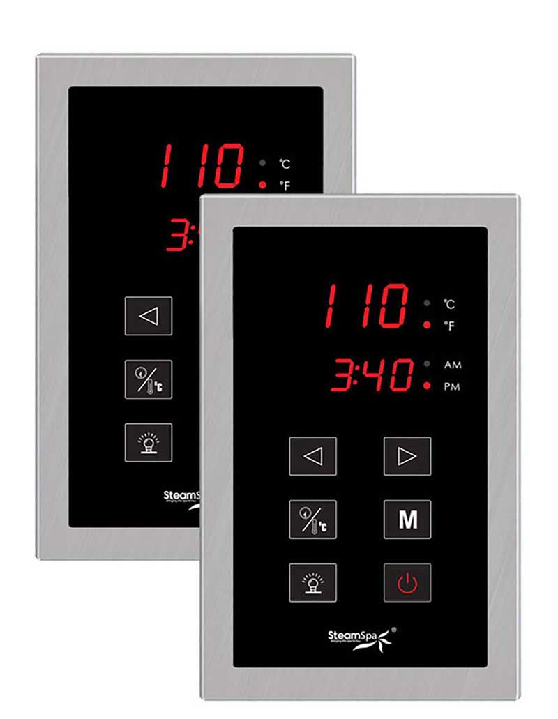 SteamSpa Royal Touch Panel Control Kit in Brushed Nickel 2
