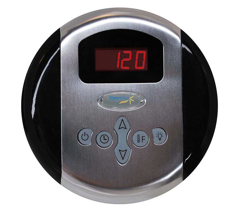 Steam Reading Panel SteamSpa Programmable Control Panel with Presets in Brushed Nickel