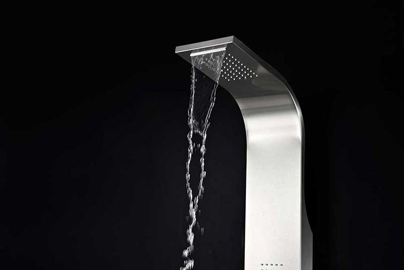 Anzzi ANCHORAGE Series 60 in. Full Body Shower Panel System with Heavy Rain Shower and Spray Wand in Brushed Steel 10