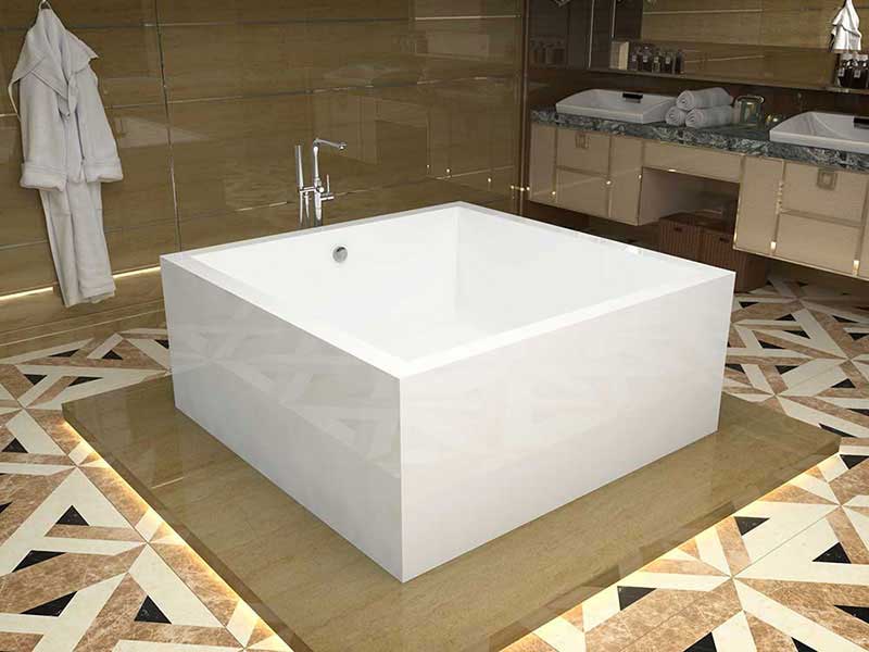 Anzzi Apollo 55 in. One Piece Acrylic Freestanding Bathtub in Glossy White 2