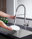 Anzzi Carriage Single Handle Standard Kitchen Faucet in Brushed Nickel KF-AZ211BN 7