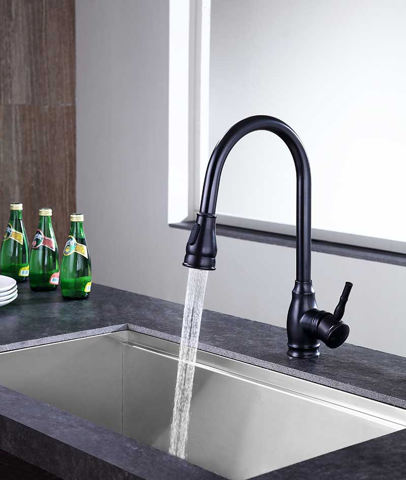 Anzzi Bell Single-Handle Pull-Out Sprayer Kitchen Faucet in Oil Rubbed Bronze KF-AZ215ORB 9
