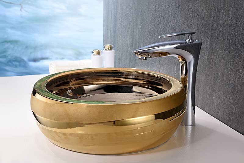 Anzzi Regalia Series Vessel Sink in Smoothed Gold LS-AZ181 2