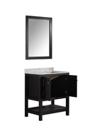 Anzzi Montaigne 30 in. W x 22 in. D Vanity in Espresso with Marble Vanity Top in Carrara White with White Basin and Mirror 13