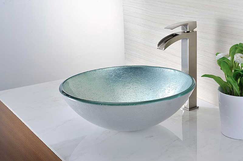 Anzzi Spirito Series Deco-Glass Vessel Sink in Churning Silver 5
