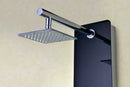 Anzzi Melody 59 in. 6-Jetted Full Body Shower Panel with Heavy Rain Shower and Spray Wand in Black Deco-Glass 8