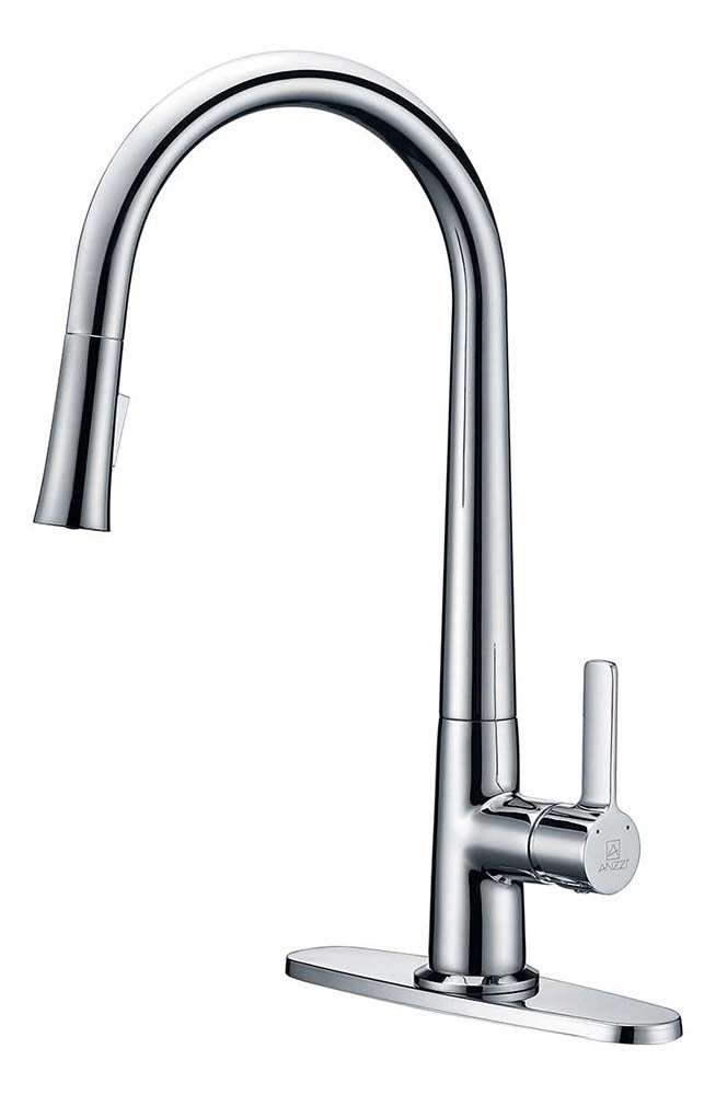 Anzzi Orbital Single Handle Pull-Down Sprayer Kitchen Faucet in Polished Chrome KF-AZ186CH 12